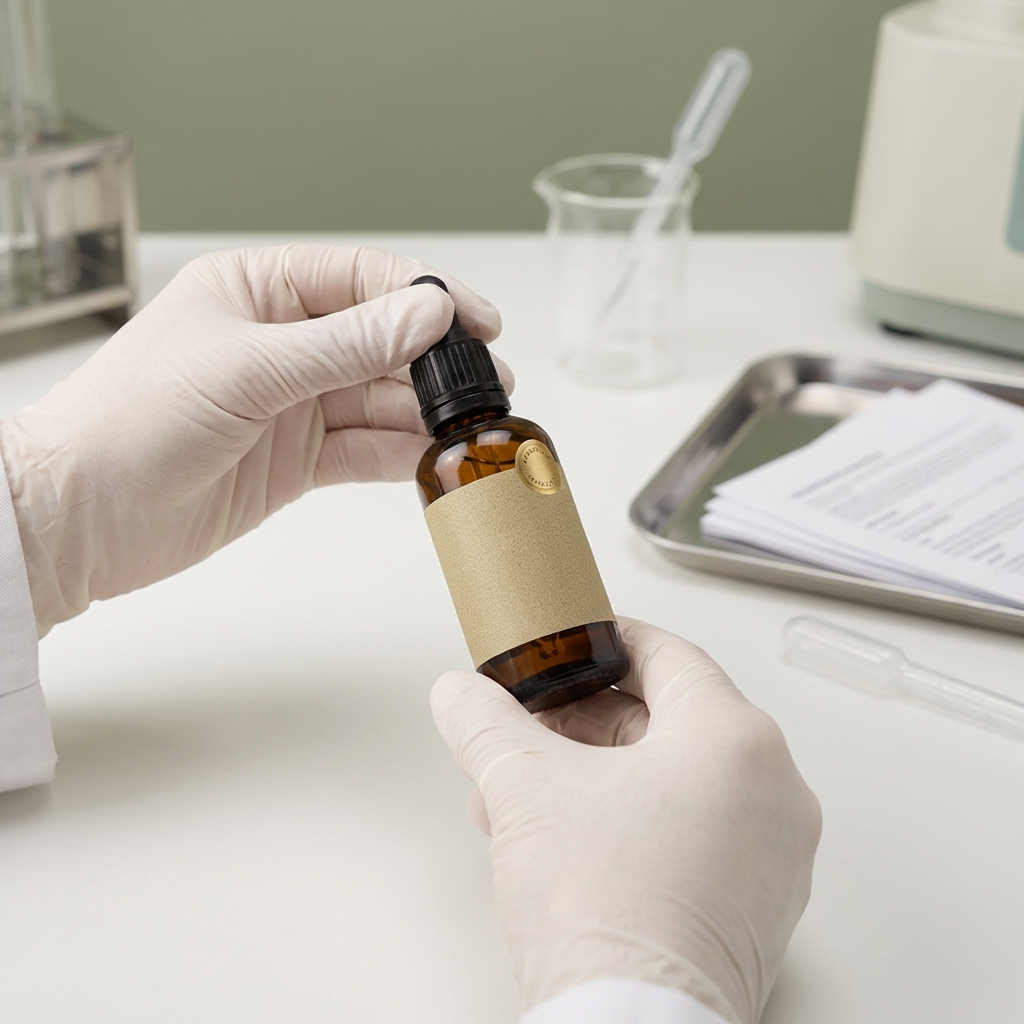 Controle de qualidade - frasco com certificado